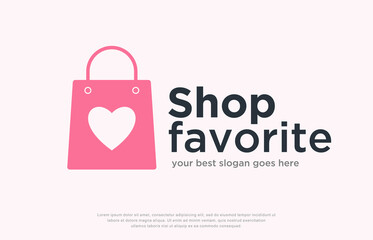 love shop, shop favorite logo design template vector