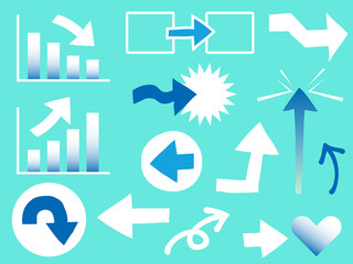 矢印の手描きイラスト素材セット