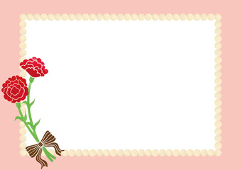 カーネーション　パールフレームデザイン