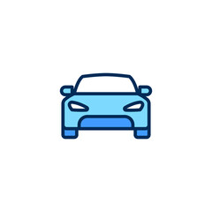 Car front view icon. Simple filled outline style sign symbol. Auto, view, sport, race, transport concept. Vector illustration isolated on white background. EPS 10.