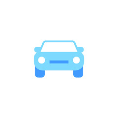 Car front view icon. Simple flat style sign symbol. Auto, view, sport, race, transport concept. Vector illustration isolated on white background. EPS 10.
