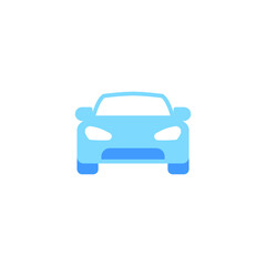 Car front view icon. Simple flat style sign symbol. Auto, view, sport, race, transport concept. Vector illustration isolated on white background. EPS 10.