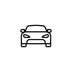 Obraz na płótnie Canvas Car front line icon. Simple outline style sign symbol. Auto, view, sport, race, transport concept. Vector illustration isolated on white background. EPS 10.