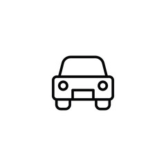 Car front line icon. Simple outline style sign symbol. Auto, view, sport, race, transport concept. Vector illustration isolated on white background. EPS 10.