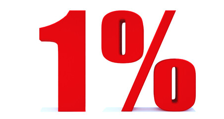 1 Percent off 3d Sign on White Background, Special Offer 1% Discount Tag, Sale Up to 1 Percent Off,big offer, Sale, Special Offer Label, Sticker, Tag, Banner, Advertising, offer Icon