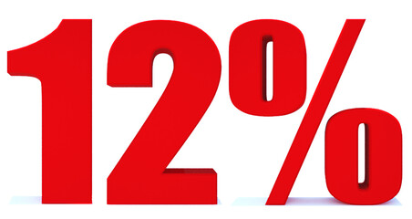 12 Percent off 3d Sign on White Background, Special Offer 12% Discount Tag, Sale Up to 12 Percent Off,big offer, Sale, Special Offer Label, Sticker, Tag, Banner, Advertising, offer Icon