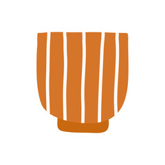 Modern Potted indoor with stripes ornaments icon elements illustration