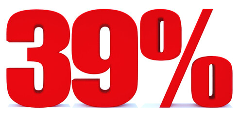 39 Percent off 3d Sign on White Background, Special Offer 39% Discount Tag, Sale Up to 39 Percent Off,big offer, Sale, Special Offer Label, Sticker, Tag, Banner, Advertising, offer Icon
