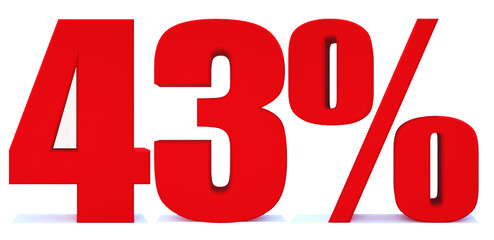 43 Percent off 3d Sign on White Background, Special Offer 43% Discount Tag, Sale Up to 43 Percent Off,big offer, Sale, Special Offer Label, Sticker, Tag, Banner, Advertising, offer Icon
