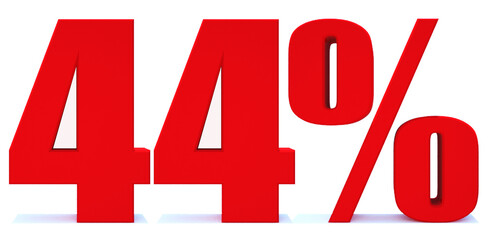 44 Percent off 3d Sign on White Background, Special Offer 44% Discount Tag, Sale Up to 44 Percent Off,big offer, Sale, Special Offer Label, Sticker, Tag, Banner, Advertising, offer Icon