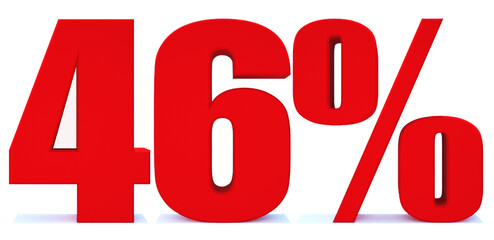 46 Percent off 3d Sign on White Background, Special Offer 46% Discount Tag, Sale Up to 46 Percent Off,big offer, Sale, Special Offer Label, Sticker, Tag, Banner, Advertising, offer Icon