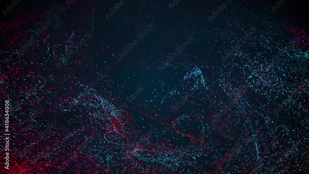 Poster computer generated vortex of particles. 3d rendering of gaseous space backdrop