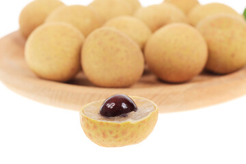 Fresh longan isolated on white background