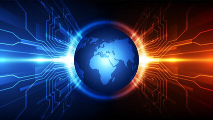 vector digital global technology concept, abstract background illustration