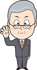 カウントするシニア男性ビジネスマン④