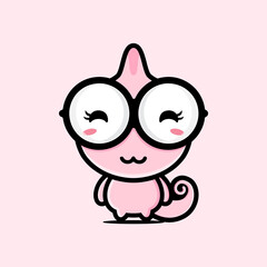 cute and lovely chameleon animal cartoon vector design