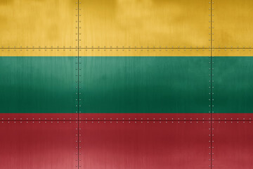 3D Flag of Lithuania on metal