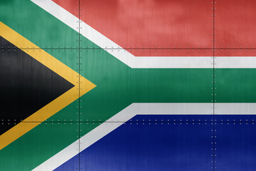 3D Flag of South Africa on metal
