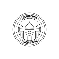 islamic symbol logo line art vector illustration design.