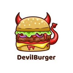 devil burger fast food meat sandwich