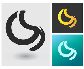 Fototapeta na wymiar Letter CS initial logo simple clean design idea