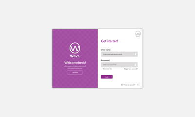 Naklejka premium Log in Page Design, Sign in to the web page, login form account user password identity UI weblog screen security profile privacy app interface.