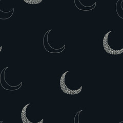 Seamless childish pattern with moon. Seamless pattern for fabric, paper, wrapping and other