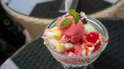 Tasty Strawberry Sorbet Ice Cream 