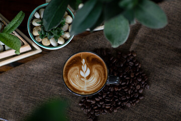 Background of Rest and enjoy coffee at a coffee shop.
