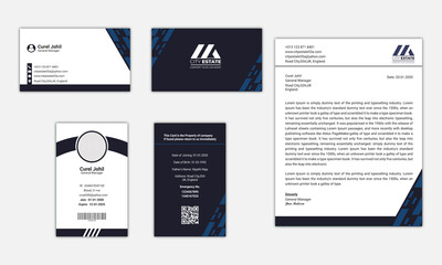 Corporate identity template design, Business stationery, Clean Corporate business stationery design.