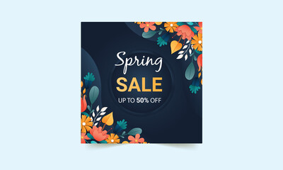 Spring Poster Template Design. Set of banners, greeting cards, sale posters, holiday covers. 30% Off, Vector illustration. postcard, card, invitation, template. 