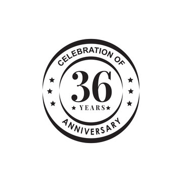 Celebrating 36th year anniversary logo design template