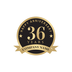 Celebrating 36th year anniversary logo design template
