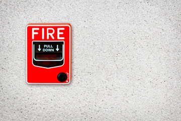 cfire break glass on the concrete wall background