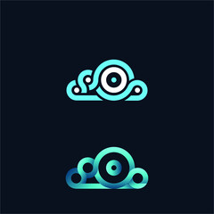 Obraz premium lens eye design logo vector icon template