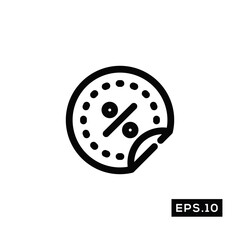 Online shop Discount line Icon. Discount line Icon Vector Illustration Template For Web and Mobile