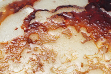 Dirty palm oil after cooking in pot