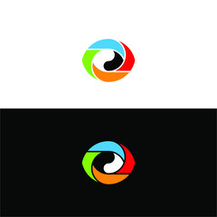 lens eye design logo vector icon template