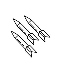 missile icon,vector best line icon.