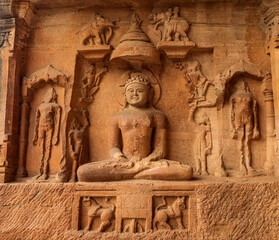 Beautiful Jain Statues carved on the rock near Gwalior Fort, Gwalior, Madhya Pradesh, India
