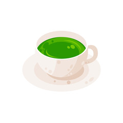 Delicious cup of green tea vector illustration, cup of green tea flat icon