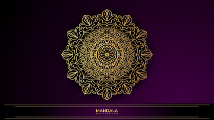 Luxury golden ornamental mandala background with islamic style in arabesque pattern.floral decorative mandala for all print design.