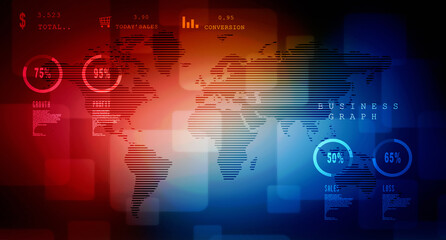 2d illustration world map abstract background