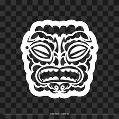 Maori pattern face. Samoan style mask. Polynesian print. Vector illustration.