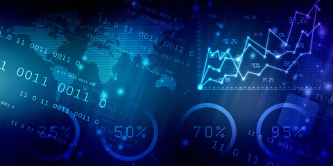 2d rendering Stock market online business concept. business Graph 
