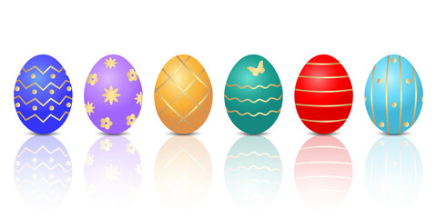 Easter eggs on a white background.