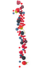 berry mix isolated on a white background