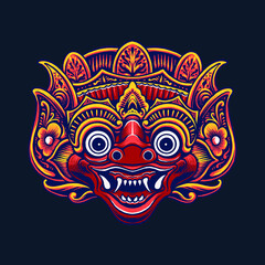 the indonesia mask culture illustration