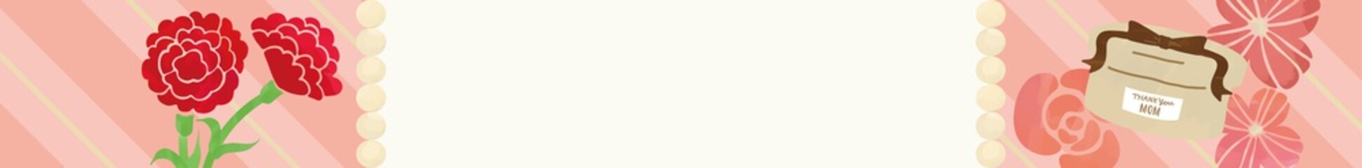 カーネーション＆母の日プレゼント　ストライプ柄　パールフレームデザイン