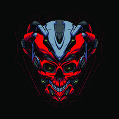 the red robot skull head
